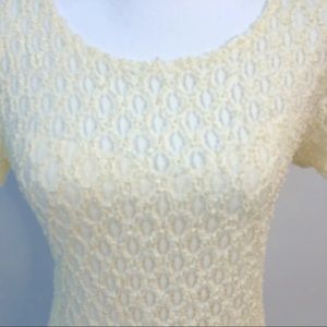VINTAGE CREAM LACE STRETCH TOP